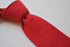skinny plain red linen tie